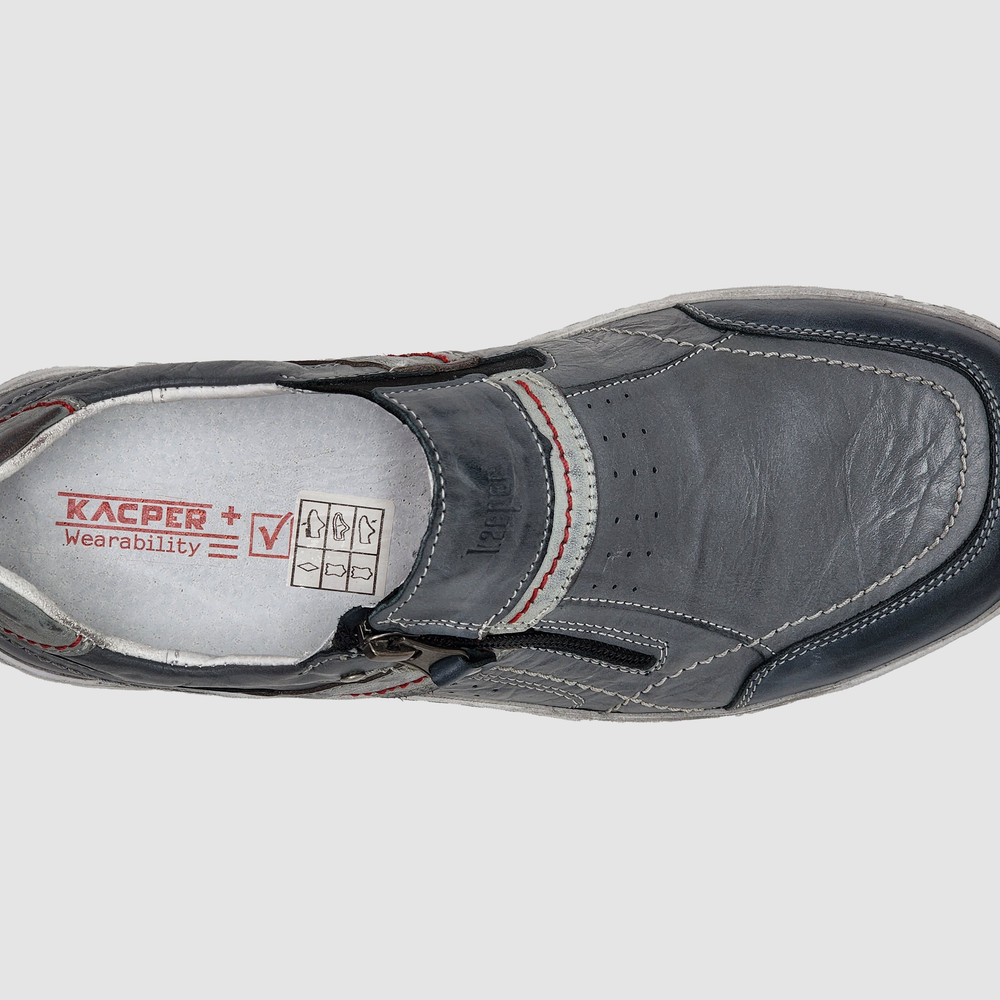 
                  
                    Men's Everyday Zip-Up Slip-On Leather Shoes - Dark Grey
                  
                