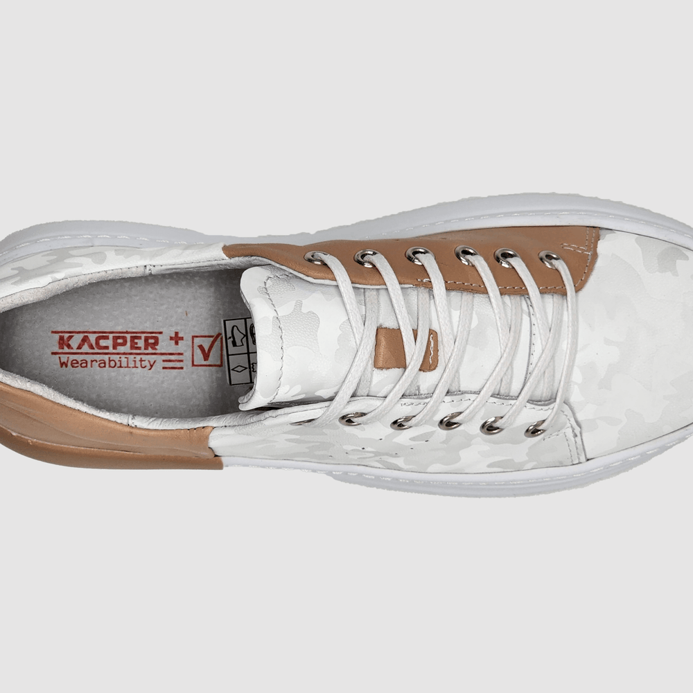 
                  
                    Women's Classic Camo Leather Sneakers - Kacper Global Shoes 
                  
                