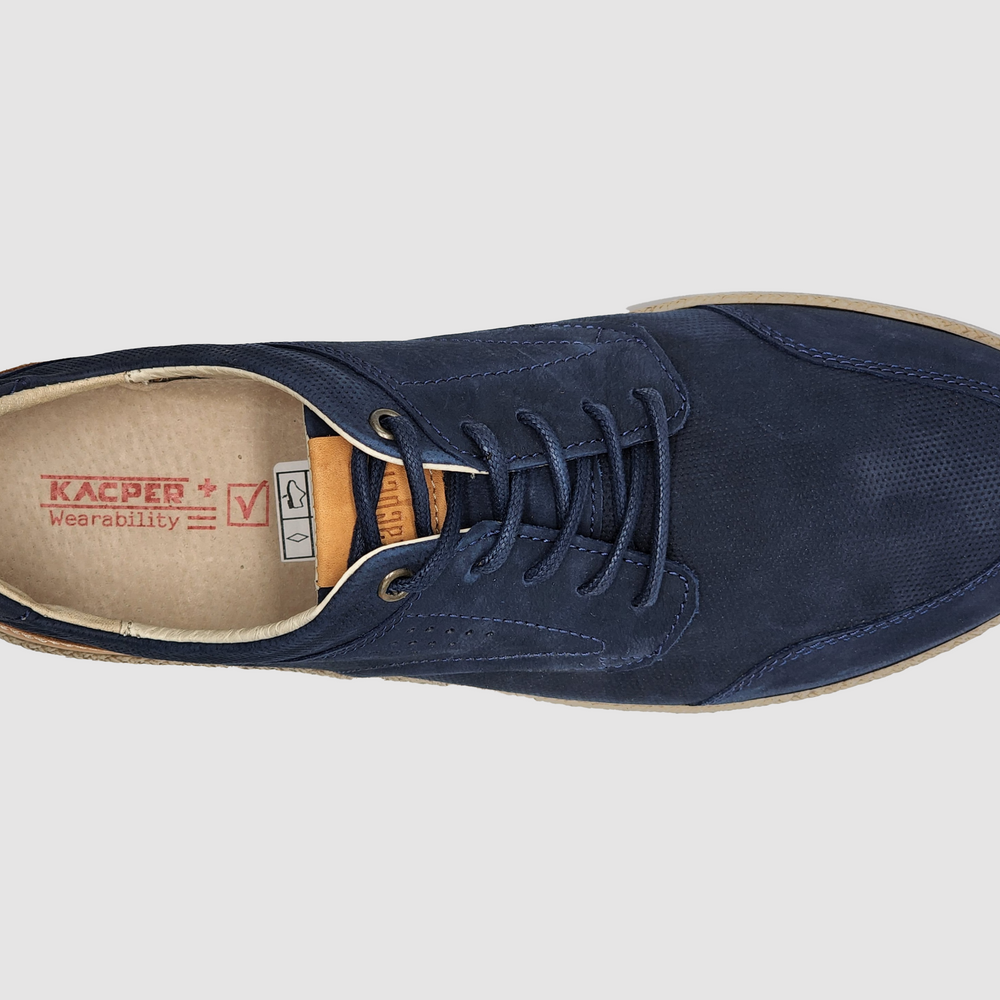 
                  
                    Men's Lifestyle Leather Shoes - Blue - Kacper Global Shoes 
                  
                