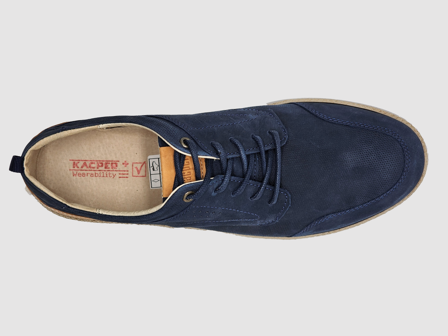 
                  
                    Men's Lifestyle Leather Shoes - Blue - Kacper Global Shoes 
                  
                