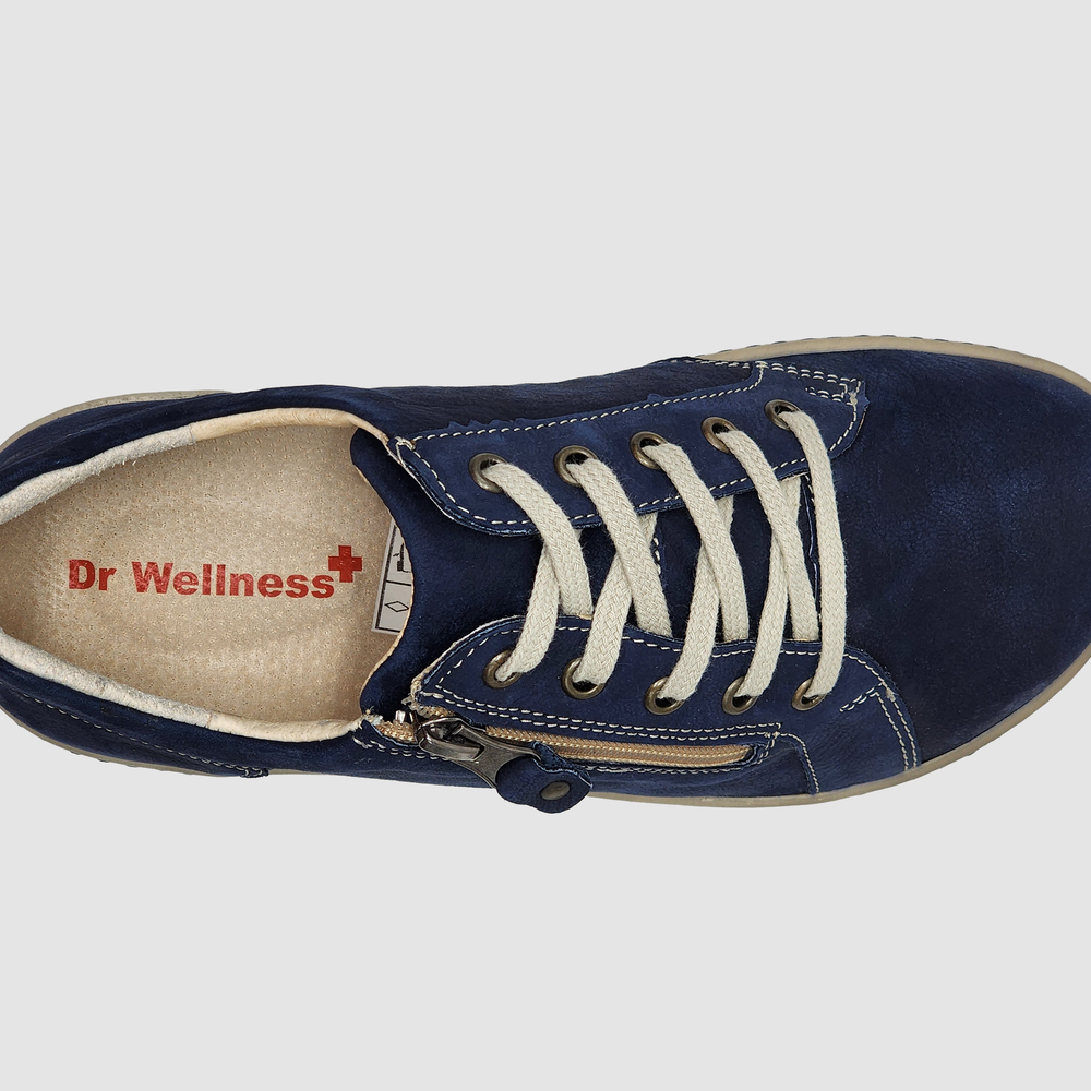 
                  
                    Women's Dr Wellness Zip-Up Leather Shoes - Navy
                  
                