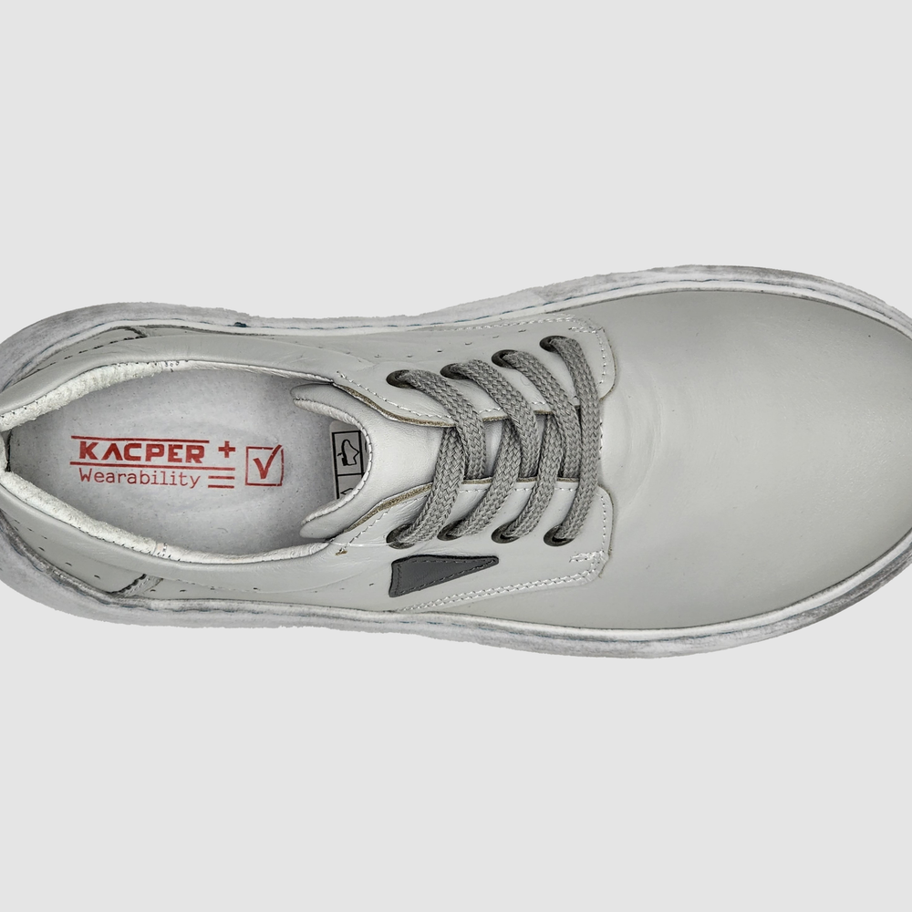 
                  
                    Women's Retro Leather Shoes - Grey
                  
                