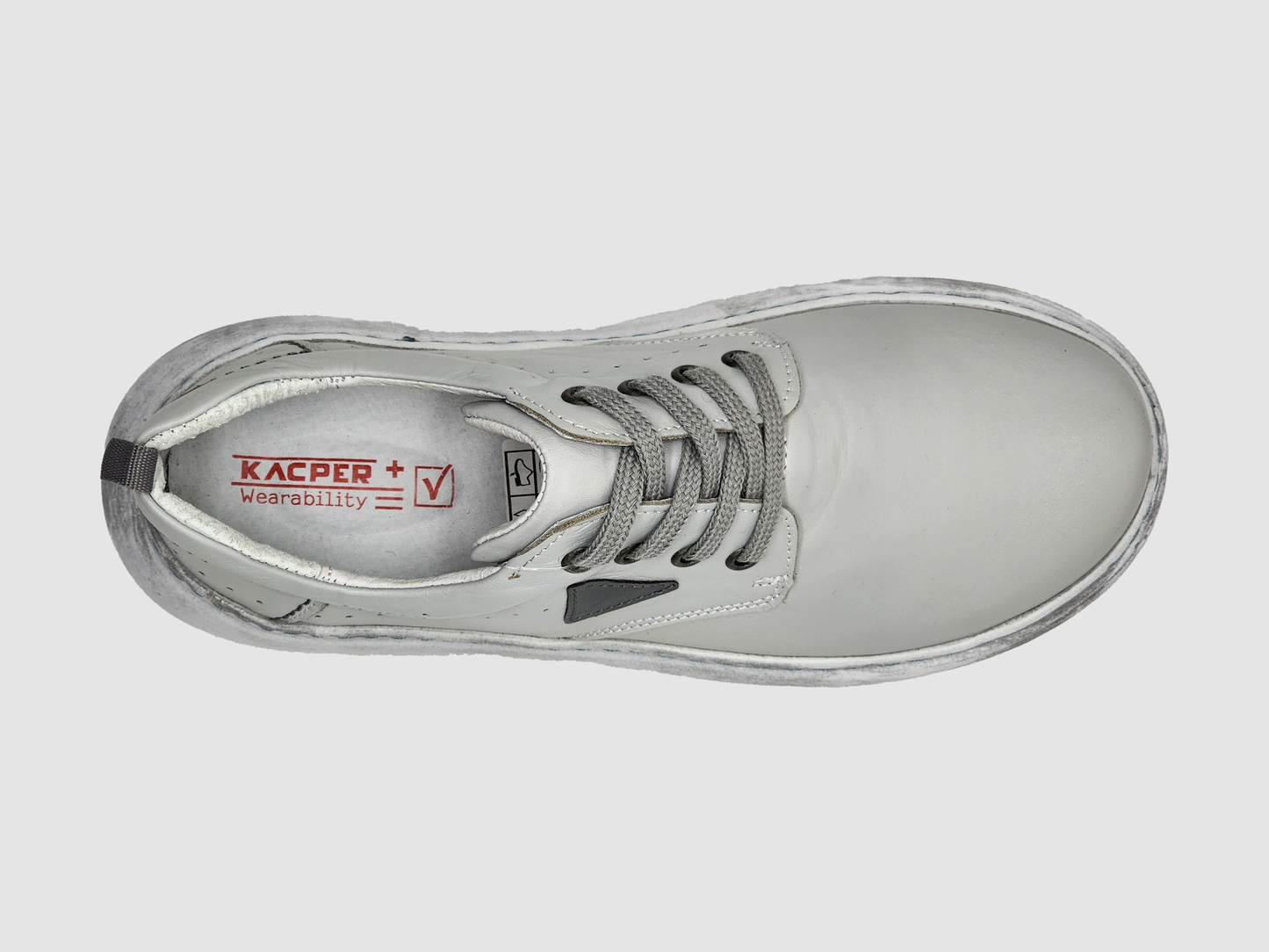 
                  
                    Women's Retro Leather Shoes - Grey
                  
                