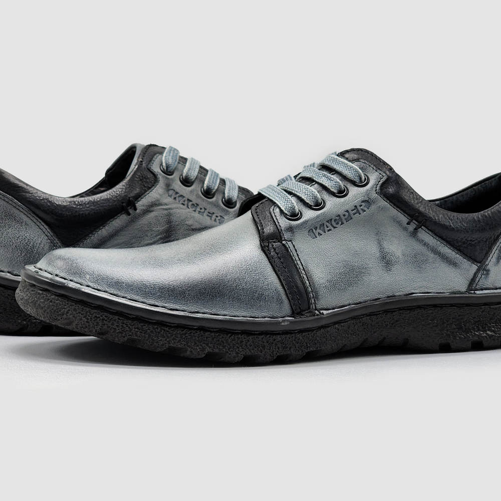 
                  
                    Men's Frosty Leather Shoes - Grey - Kacper Global Shoes 
                  
                