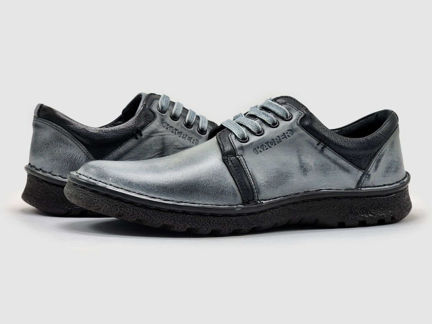 
                  
                    Men's Frosty Leather Shoes - Grey - Kacper Global Shoes 
                  
                