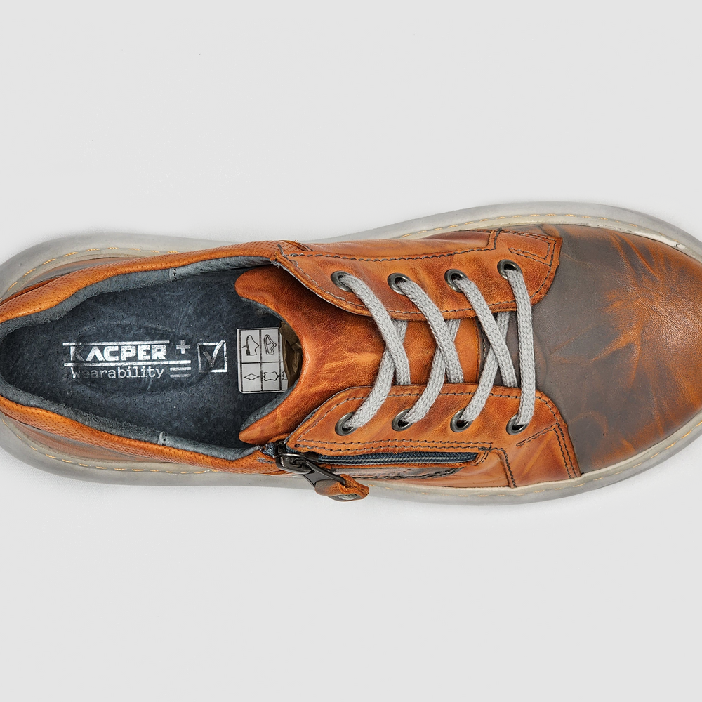 
                  
                    Women's Retro Zip-Up Leather Shoes - Orange - Kacper Global Shoes 
                  
                