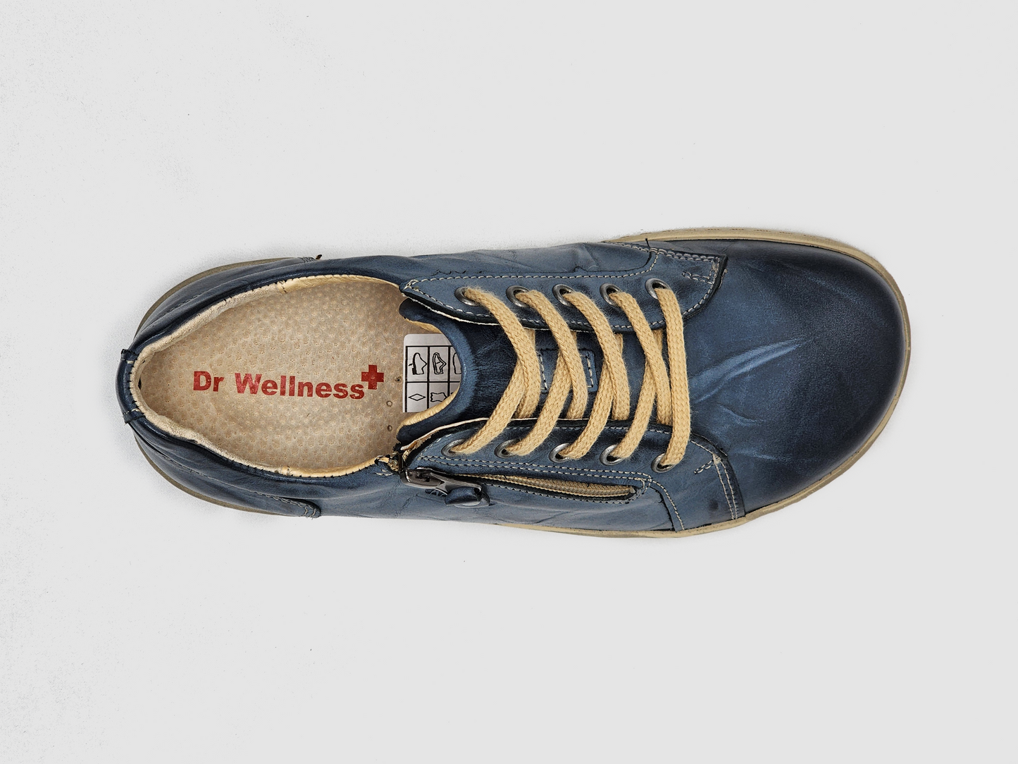 
                  
                    Women's Dr Wellness Zip-Up Leather Shoes - Blue - Kacper Global Shoes 
                  
                