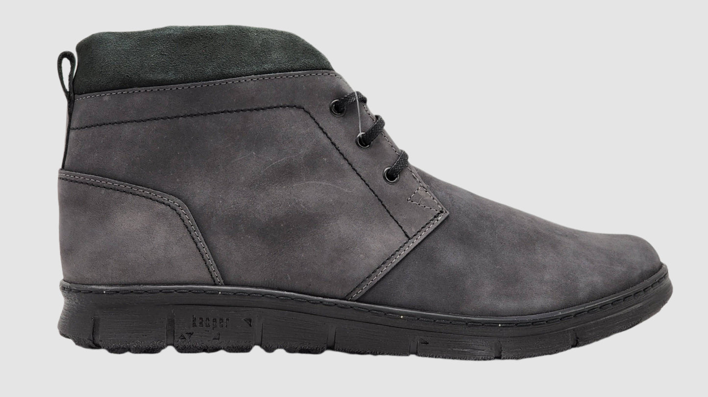 [Men's Everyday Thick Wool-Lined Zip-Up Nubuck Leather Boots] - Kacper Global Shoes 