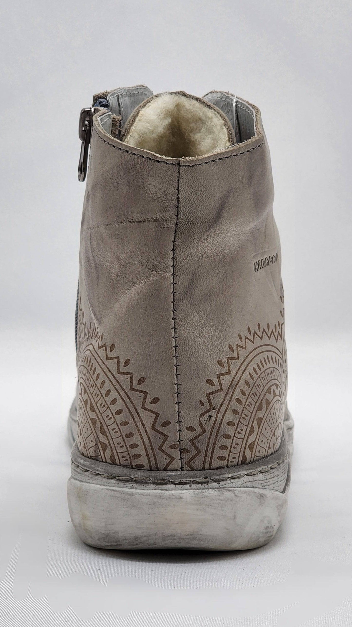 
                  
                    [Women's Timeless Grey Thick Wool-Lined Zip-Up Leather Boots] - Kacper Global Shoes 
                  
                