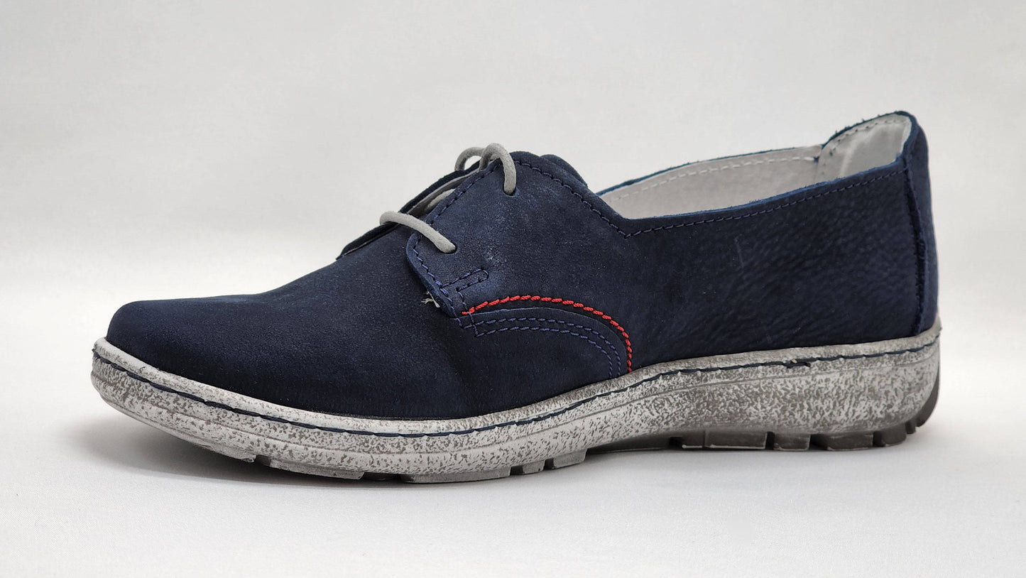 [Women's Lightweight Navy Leather Low-Top Shoes] - Kacper Global Shoes 