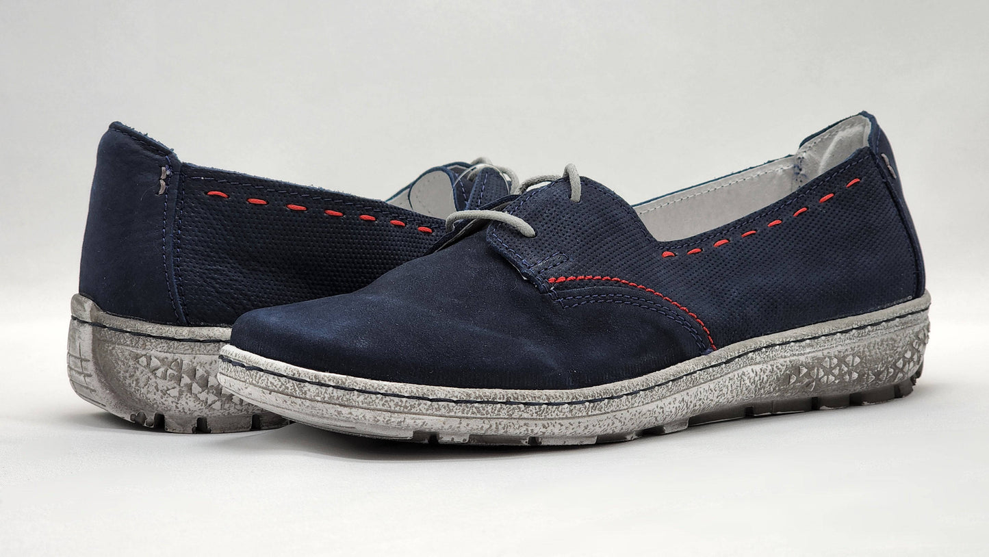 
                  
                    [Women's Lightweight Navy Leather Low-Top Shoes] - Kacper Global Shoes 
                  
                