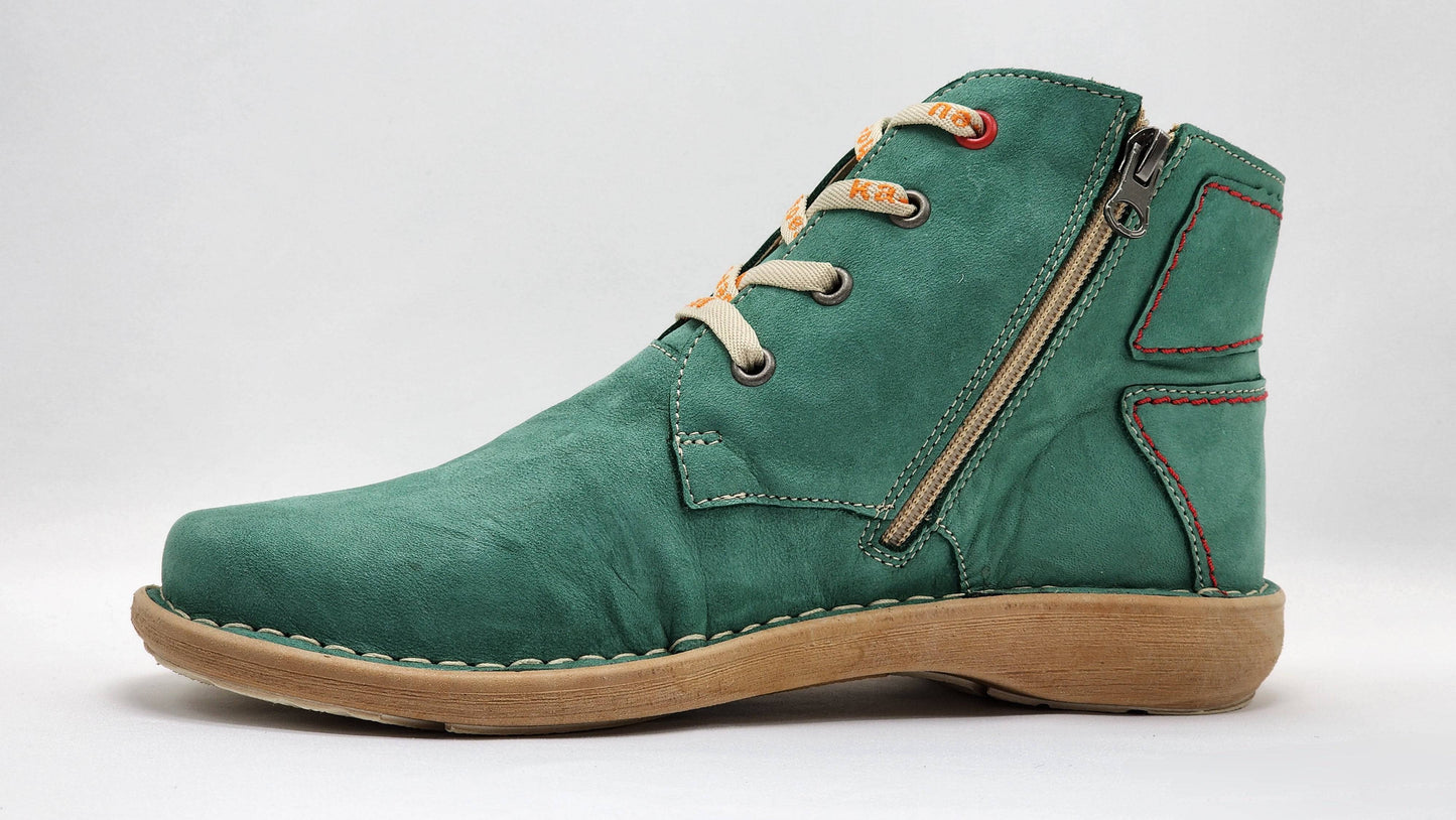 [Women's Old-Fashioned Zip-Up Leather Boots] - Kacper Global Shoes 